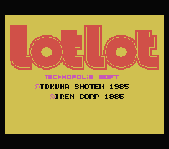 Lot Lot title screen for MSX